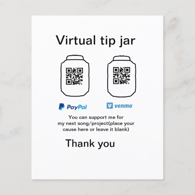 Conseil virtuel jar q r code argent don PayPal ven (Devant)