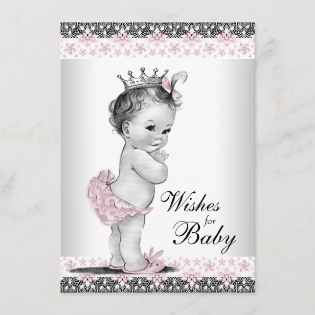 Conseil Vœux de princesse pour carte de bébé Fille Shower (Devant)