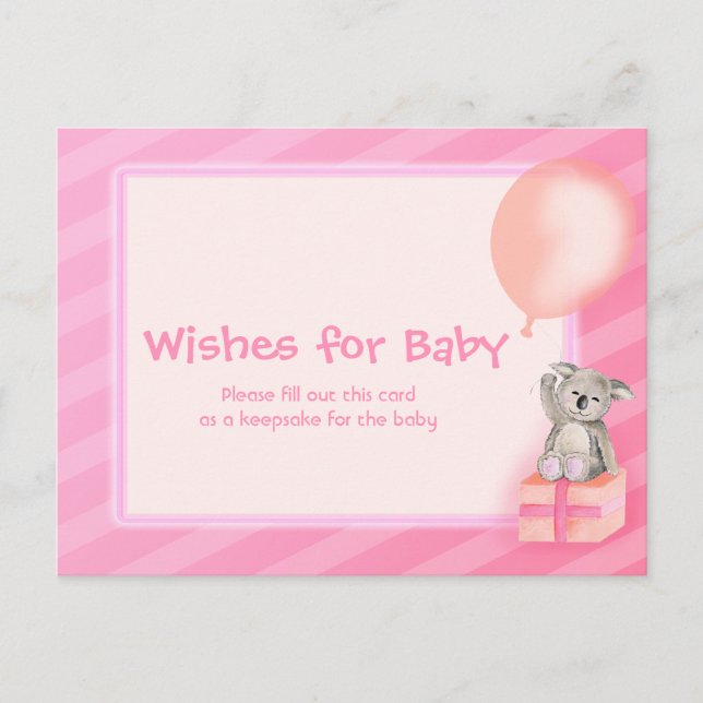 Conseil Voeux pour bébé fille - baby shower koala carte po (Devant)