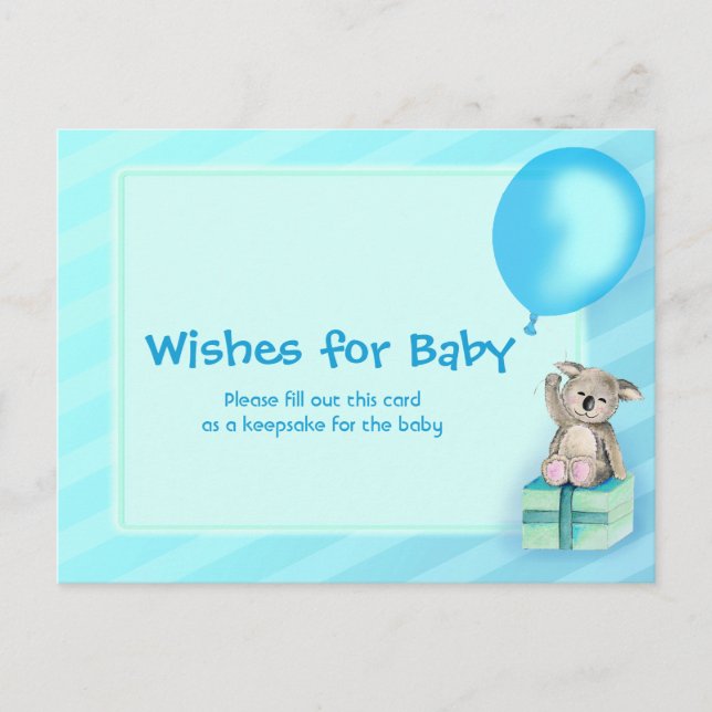 Conseil Voeux pour bébé garçon - koala baby shower carte p (Devant)
