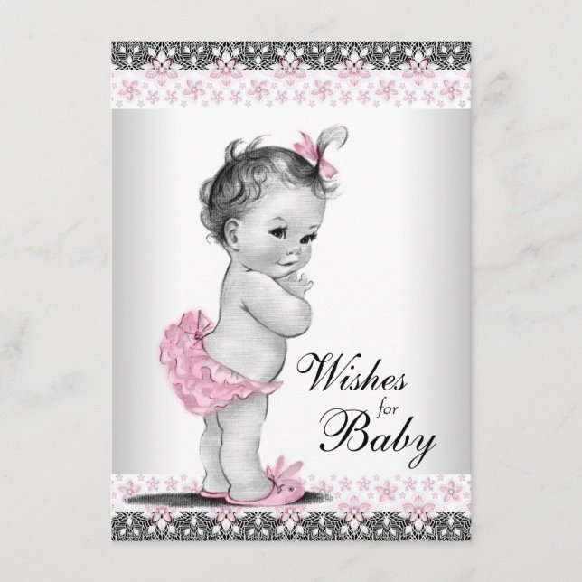 Conseil Vœux pour carte de bébé Fille de douche bébé (Devant)