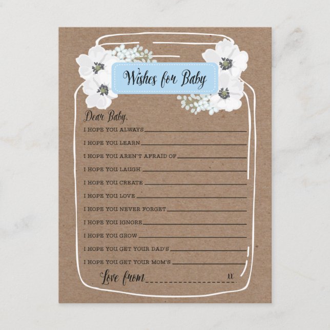 Conseil Wives for Baby Mason Jar Baby shower Carte de jeu (Devant)