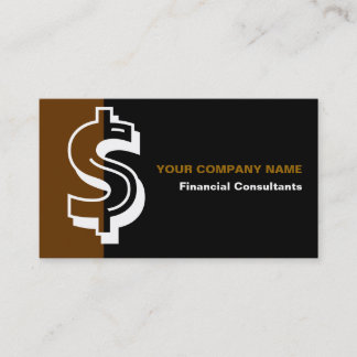 Conseiller financier carte de visite noir brun