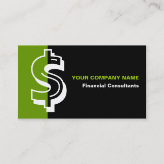 Conseiller financier carte de visite noir vert