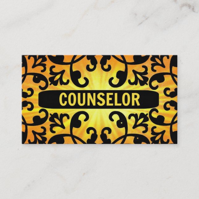 Conseiller Sunshine Damask Carte de visite (Devant)