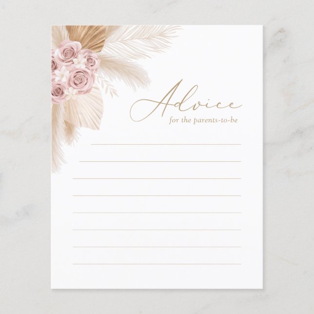 Conseils aux parents Boho Pampas Baby shower en he (Devant)