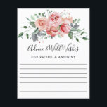 Conseils & Bien Souhaits Rose rose rose rose pâle<br><div class="desc">Elégante rose rose rose aquarelle bouquet floral carte conseil mariage</div>