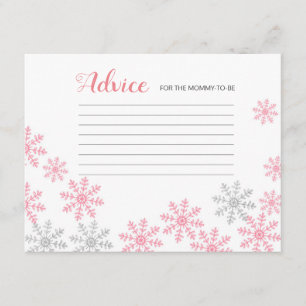 Conseils Carte Pink Silver Winter Snowflakes