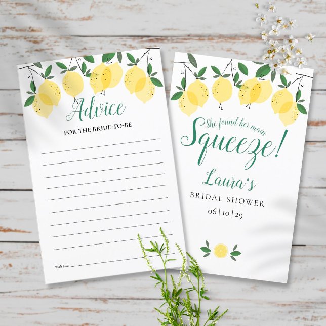 Conseils de citrons pour la mariée Carte de fête d (Créateur téléchargé)