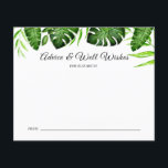 Conseils de Fête des mariées tropicale Bonne volon<br><div class="desc">Tropical Jungle thème Monstera ou Palm feuille douche nuptiale "Conseils et bien-aimé". Conçu et illustré avec amour par Kristine Lee Designs www.kristineleedesigns.com</div>