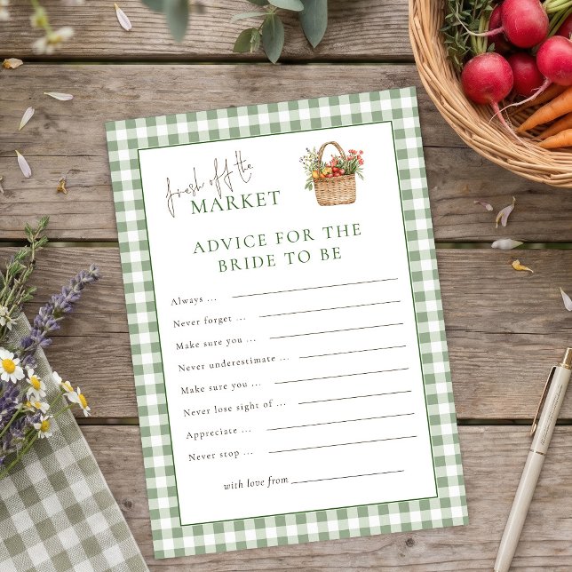 Conseils de marché à carreaux pour la carte de fêt (Créateur téléchargé)
