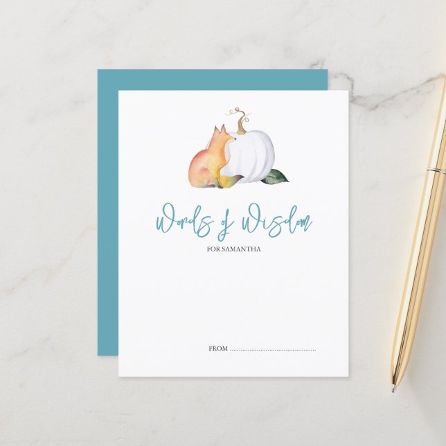 Conseils de sagesse Citrouille de l'automne Fox (Devant/Arrière en situation)