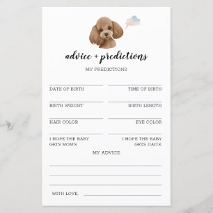 Conseils et prédictions Poodle Toy Baby shower Jeu