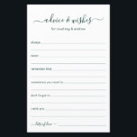 Conseils et souhaits<br><div class="desc">Ces draps simples, turquoises et blancs, modernes, minimes, écrits à la main Conseils & Voisins sont parfaits pour avoir une douche nuptiale, un dîner de répétition ou des invités mariages remplir pour le couple heureux. Les gens vont adorer avoir les invites - ils rendent si facile de laisser des mots...</div>