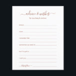 Conseils et souhaits<br><div class="desc">Ces draps simples, en terre cuite et blanc, modernes, minimes, manuscrits Conseils & Voisins sont parfaits pour avoir une douche nuptiale, un dîner de répétition ou des invités mariages remplissent pour le couple heureux. Les gens vont adorer avoir les invites - ils rendent si facile de laisser des mots d'amour...</div>