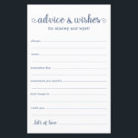 Conseils et souhaits<br><div class="desc">Ces draps simples, bleu et blanc poussiéreux, modernes, minimes, manuscrits Conseils & Voisins sont parfaits pour avoir une douche nuptiale, un dîner de répétition ou des invités mariages remplissent pour le couple heureux. Les gens vont adorer avoir les invites - ils rendent si facile de laisser des mots d'amour de...</div>