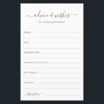 Conseils et souhaits<br><div class="desc">Ces draps simples, gris et blanc, modernes, minimes, manuscrits Conseils & Voeux sont parfaits pour avoir une douche nuptiale, un dîner de répétition ou des invités mariages pour le couple heureux. Les gens vont adorer avoir les invites - ils rendent si facile de laisser des mots d'amour de conseils et...</div>