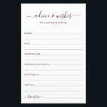 Conseils et souhaits<br><div class="desc">Ces draps simples, bordeaux et blancs, modernes, minimalistes, manuscrits Conseils & Voeux sont parfaits pour avoir une douche nuptiale, un dîner de répétition ou des invités mariages pour le couple heureux. Les gens vont adorer avoir les invites - ils rendent si facile de laisser des mots d'amour de conseils et...</div>
