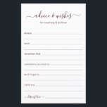 Conseils et souhaits<br><div class="desc">Ces draps simples, bordeaux et blancs, modernes, minimalistes, manuscrits Conseils & Voeux sont parfaits pour avoir une douche nuptiale, un dîner de répétition ou des invités mariages pour le couple heureux. Les gens vont adorer avoir les invites - ils rendent si facile de laisser des mots d'amour de conseils et...</div>