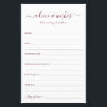 Conseils et souhaits<br><div class="desc">Ces draps simples et roses d'or et de blanc, modernes, minimes, manuscrits Conseils & Voisins sont parfaits pour avoir une douche nuptiale, un dîner de répétition ou des invités mariages remplissent pour le couple heureux. Les gens vont adorer avoir les invites - ils rendent si facile de laisser des mots...</div>
