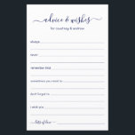 Conseils et souhaits<br><div class="desc">Ces draps simples, bleu marine et blanc, modernes, minimes, manuscrits Conseils & Voisins sont parfaits pour avoir une douche nuptiale, un dîner de répétition ou des invités mariages remplissent pour le couple heureux. Les gens vont adorer avoir les invites - ils rendent si facile de laisser des mots d'amour de...</div>