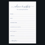 Conseils et souhaits<br><div class="desc">Ces draps simples, bleu et blanc poussiéreux, modernes, minimes, manuscrits Conseils & Voisins sont parfaits pour avoir une douche nuptiale, un dîner de répétition ou des invités mariages remplissent pour le couple heureux. Les gens vont adorer avoir les invites - ils rendent si facile de laisser des mots d'amour de...</div>