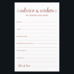 Conseils et souhaits<br><div class="desc">Ces draps simples et roses d'or et de blanc, modernes, minimes, manuscrits Conseils & Voisins sont parfaits pour avoir une douche nuptiale, un dîner de répétition ou des invités mariages remplissent pour le couple heureux. Les gens vont adorer avoir les invites - ils rendent si facile de laisser des mots...</div>
