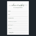 Conseils et souhaits<br><div class="desc">Ces draps simples, verts et blancs, modernes, minimes, manuscrits Conseils & Voeux sont parfaits pour avoir une douche nuptiale, un dîner de répétition ou des invités mariages pour le couple heureux. Les gens vont adorer avoir les invites - ils rendent si facile de laisser des mots d'amour de conseils et...</div>