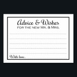 Conseils et souhaits à la frontière pour les carte<br><div class="desc">Ces élégantes cartes de conseil et de voeux de mariage seront le complément parfait à votre réception de mariage. Ce design est composé d'une bordure noire classique et simple avec le texte "Conseils & Voeux pour le nouveau Mr et Mrs", en combinaison de polices calligraphiques et de polices noires simples....</div>