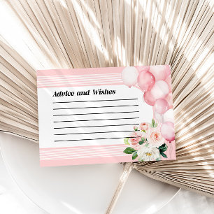 Conseils et souhaits Baby shower carte rose