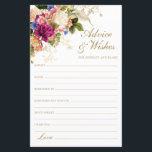 Conseils et souhaits de mariage élégants<br><div class="desc">Ces draps charmants, fleuris, scriptés Conseils & Voeux avec des fleurs élégantes au sommet et de belles polices d'or sont parfaits pour avoir une douche nuptiale, un dîner de répétition ou des invités mariages remplissent pour le couple heureux. Les gens vont adorer avoir les invites - ils rendent si facile...</div>