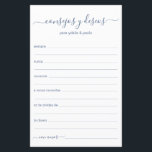 Conseils et souhaits Espagnol<br><div class="desc">Ces feuilles de Consejos y Deseos, simples, modernes, minimes, de couleur bleue poussiéreuse, sont parfaites pour votre douche nuptiale, votre dîner de répétition ou vos invités mariages pour le couple heureux. Les gens vont adorer avoir les invites - ils rendent si facile de laisser des mots d'amour de conseils et...</div>