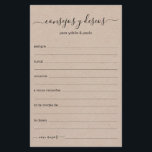Conseils et souhaits Espagnol<br><div class="desc">Ces feuilles simples, rustiques, en papier kraft, manuscrits Consejos y Deseos sont parfaites pour votre douche nuptiale, dîner de répétition ou mariages invités à remplir pour le couple heureux. Les gens vont adorer avoir les invites - ils rendent si facile de laisser des mots d'amour de conseils et de voeux...</div>