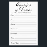 Conseils et souhaits Espagnol<br><div class="desc">Ces draps élégants, noirs et blancs, modernes, écrits à la main Consejos y Deseos/Advice & Wish sont parfaits pour avoir votre douche nuptiale, dîner de répétition ou des invités mariages pour le couple heureux. Les gens vont adorer avoir les invites - ils rendent si facile de laisser des mots d'amour...</div>