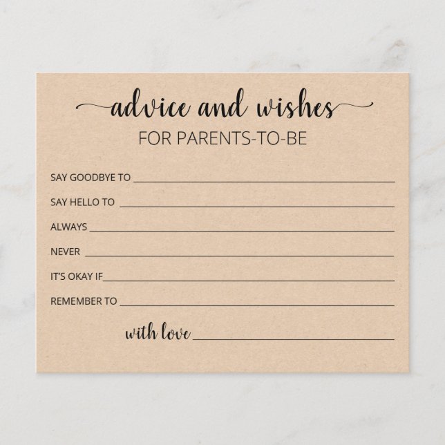 Conseils et souhaits modifiables pour les parents  (Devant)