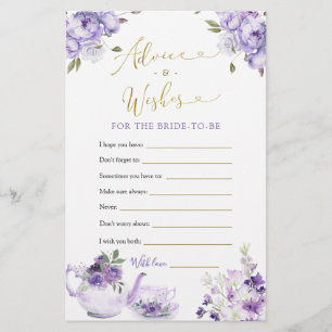 Conseils et souhaits pour thé à la Fête des mariée