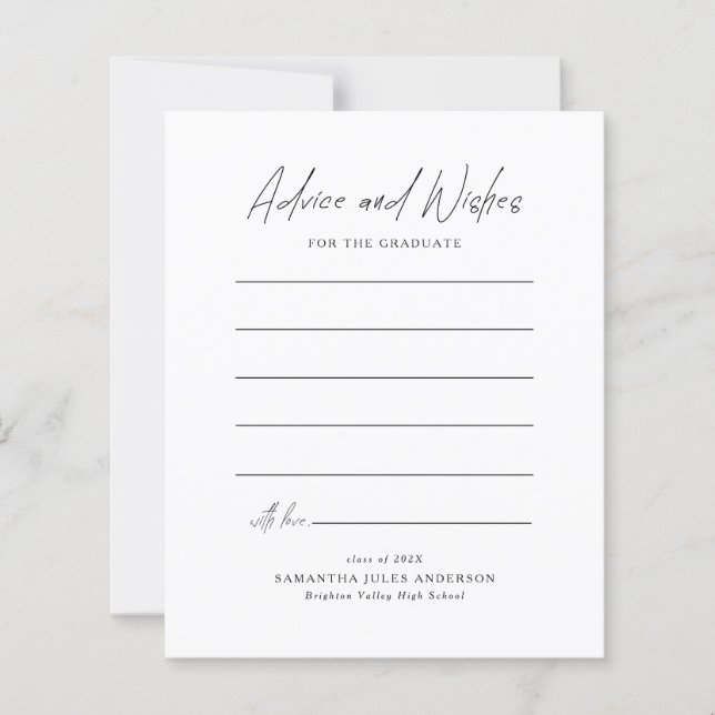 Conseils et vœux de diplôme de scénario moderne (Devant)