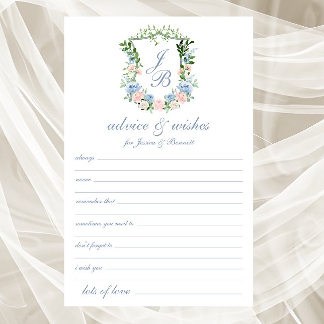 Conseils et Vœux de Mariage à Crête Florale Bleue  (Créateur téléchargé)