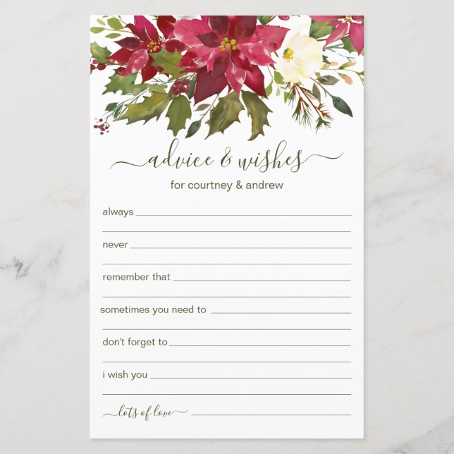 Conseils et Vœux de Mariage de Noël (Devant)