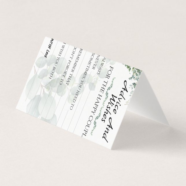 Conseils et vœux de mariage Eucalyptus moderne (Front)