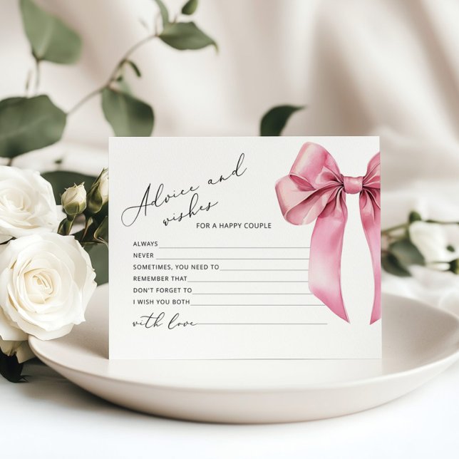 Conseils et vœux de ruban rose carte de mariage (Créateur téléchargé)