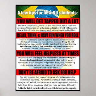 Conseils pour BJJ Débutants Gym Poster