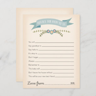 Conseils pour la carte de jeu pour Baby shower à v