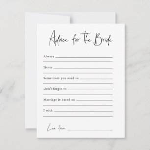Conseils pour la mariée Carte de fête de mariage