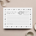 Conseils pour la mariée d'être Airmail Carte posta<br><div class="desc">Un bel ensemble de souvenirs pour la mariée, ce design simple et minimaliste d'inspiration d'airmail permet aux invités d'écrire des messages sincères à vous avant votre jour de mariage ! Avec un texte entièrement personnalisable dans cette conception, vous pouvez personnaliser chaque détail de la carte postale pour vous convenir, y...</div>