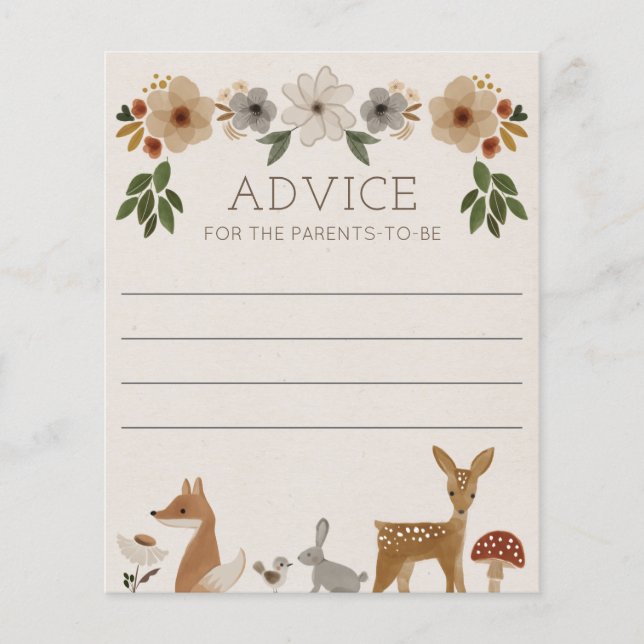 Conseils pour le jeu de Baby shower des bois Paren (Devant)