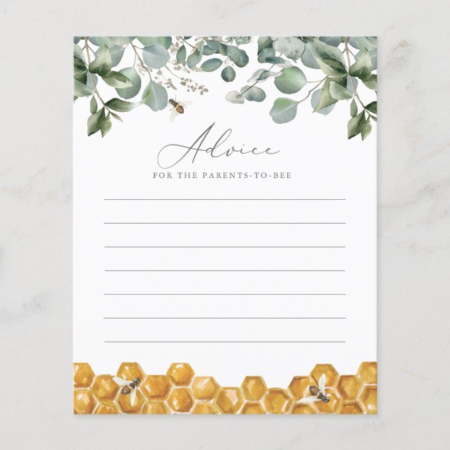Conseils pour les parents Bee Greenery Baby shower (Devant)