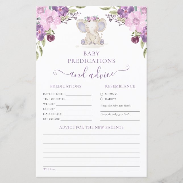 Conseils pour les parents Eléphant Girl Baby showe (Devant)