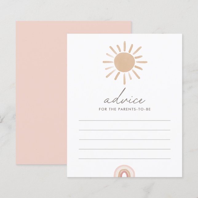Conseils pour les parents Jeu de Baby Shower Boho  (Devant / Derrière)