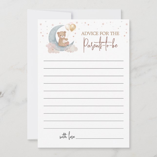 Conseils sur la lune pour les parents-à-être Carte (Devant)